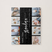 Love You Grandma 8 Photo Collage Black and White Puzzle (Vertikal)
