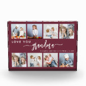 Love You Grandma 8 Photo Collage Burgundy Fotoblock (Vorderseite)