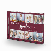 Love You Grandma 8 Photo Collage Burgundy Fotoblock (Rechts)