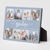 Love You Grandma 8 Photo Collage Dusty Blue Fotoplatte (Seite)