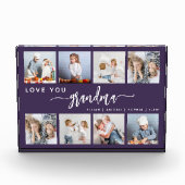 Love You Grandma 8 Photo Collage Purple Fotoblock (Vorderseite)