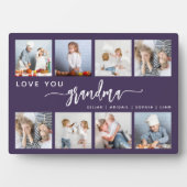 Love You Grandma 8 Photo Collage Purple Fotoplatte (Vorderseite)