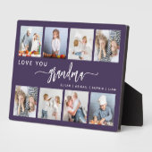 Love You Grandma 8 Photo Collage Purple Fotoplatte (Seite)