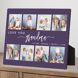 Love You Grandma 8 Photo Collage Purple Fotoplatte
