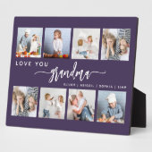 Love You Grandma 8 Photo Collage Purple Fotoplatte (Seite)