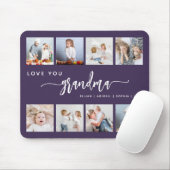 Love You Grandma 8 Photo Collage Purple Mousepad (Mit Mouse)