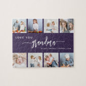 Love You Grandma 8 Photo Collage Purple Puzzle (Horizontal)