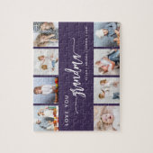 Love You Grandma 8 Photo Collage Purple Puzzle (Vertikal)