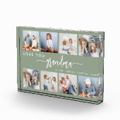 Love You Grandma 8 Photo Collage Sage Green Fotoblock (Rechts)