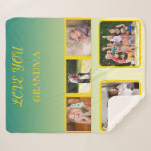 Love You Grandma Collage with Gold Script Sherpadecke (Vorderseite (Horizontal))