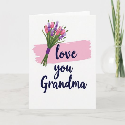 Love You Grandma Floral Card Karte (Vorderseite)