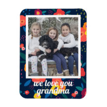 Love You Grandma Floral Photo Personalized