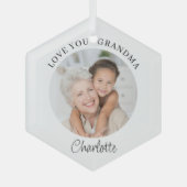 Love You Grandma Keepsake Photo  Ceramic Ornament Aus Glas (Vorderseite)