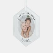 Love You Grandma Keepsake Photo  Ceramic Ornament Aus Glas (Vorderseite Links)