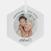 Love You Grandma Keepsake Photo  Ceramic Ornament Aus Glas (Rückseite)