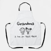 Love You Grandma Kids Art Personalized Gift Schürze (Vorderseite)
