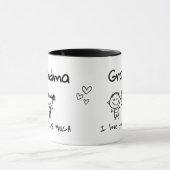 Love You Grandma Kids Art Personalized Gift Tasse (Zentrum)