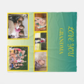 Love You Grandma Photo Collage and Gold Script Fleecedecke (Vorderseite (Horizontal))