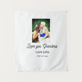 Love you Grandma photo name love message grandkids Wandteppich