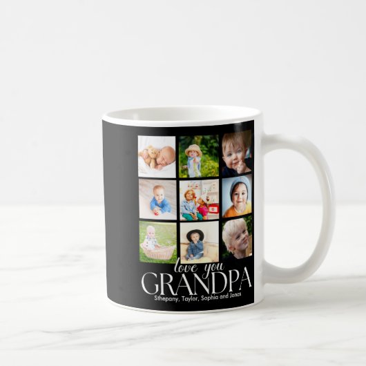 Love You Grandpa Beautiful Collage 9 Photos Kaffeetasse (Rechts)