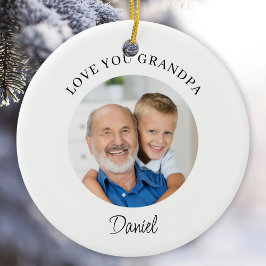 Love You Grandpa Keepsake Photo Keramik Ornament