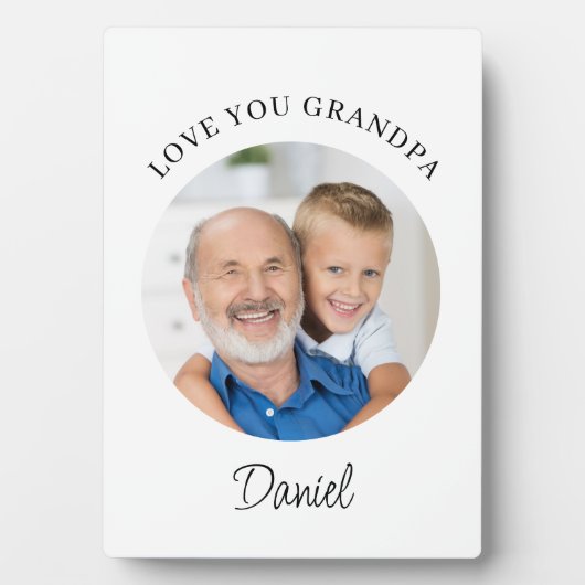 Love You Grandpa Photo Fotoplatte (Vorderseite)