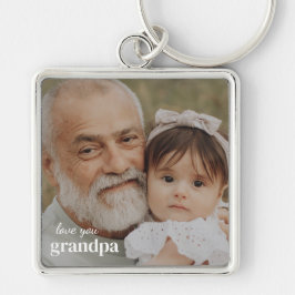 Love you Grandpa Photo Minimalist Keychain Schlüsselanhänger