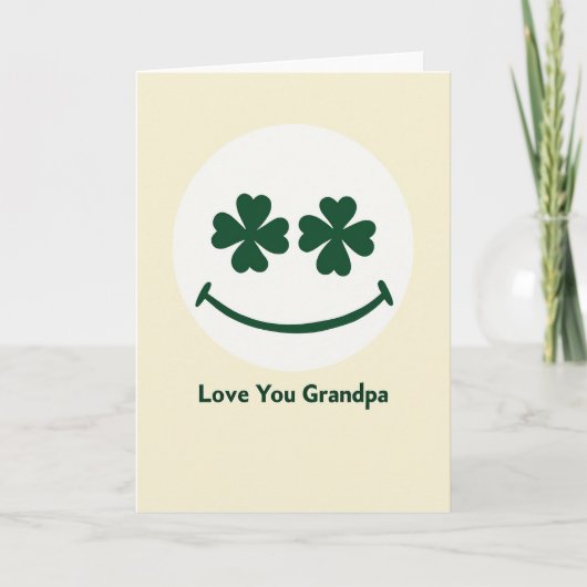 Love You Grandpa Smiling Face Card Karte (Vorderseite)