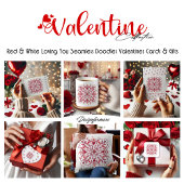 Love You handgeschriebene nahtlose Doodles Valenti Postkarte