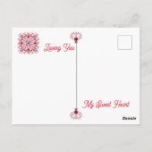 Love You handgeschriebene nahtlose Doodles Valenti Postkarte (Rückseite)