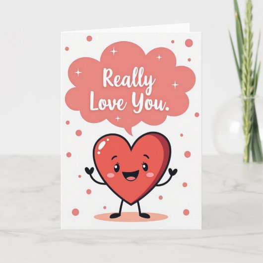Love You Heart Felt Message Card Karte (Vorderseite)