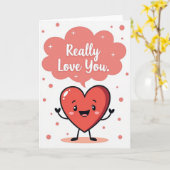 Love You Heart Felt Message Card Karte (Gelbe Blume)