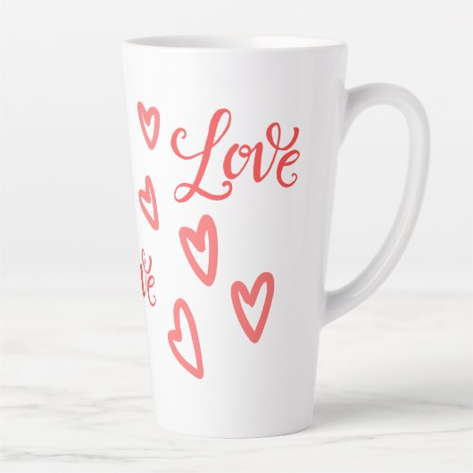 Love You Heart-Themed Valentine's Milchtasse (Rechts)