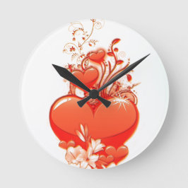 Love you heart valentine romantic love runde wanduhr