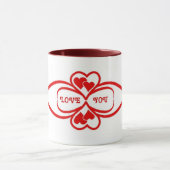 Love You Hearts Deco-Tasse Tasse (Zentrum)
