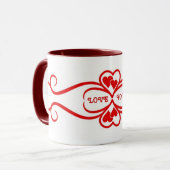 Love You Hearts Deco-Tasse Tasse (Vorderseite Links)
