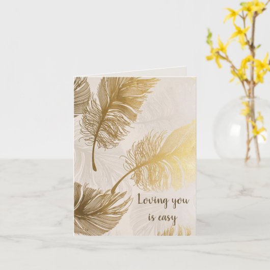 Love You is Easy Karte (Gelbe Blume)