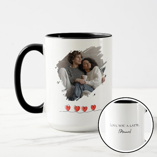 Love You Latte Valentine's Day Photo Personalized Tasse