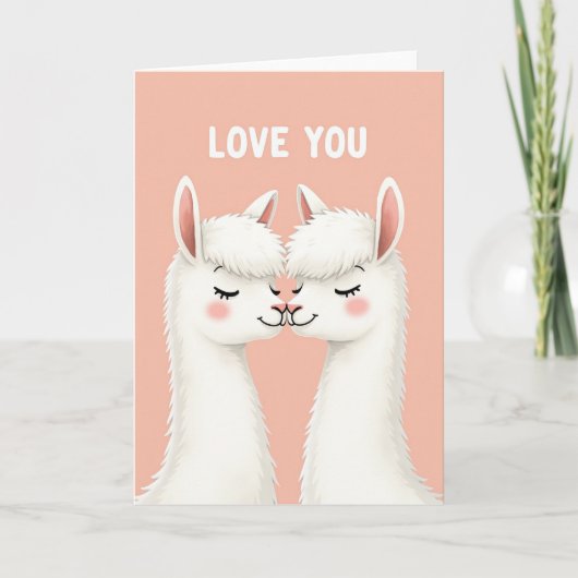 Love You Llama Kiss Card Karte (Vorderseite)