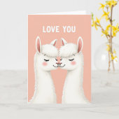 Love You Llama Kiss Card Karte (Gelbe Blume)