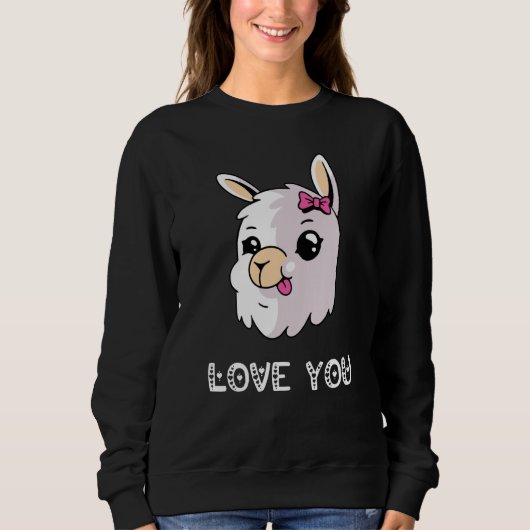 Love You Llama Valentine's Day Lovely Date Nights  Sweatshirt (Vorderseite)