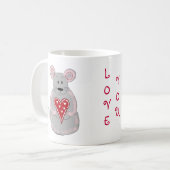 Love You - Maus Kaffeetasse (Vorderseite Links)