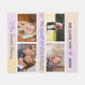 Love You Mom - 4 Photo Pastel Tribute Keepsake Fleecedecke (Vorderseite (Horizontal))