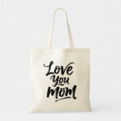 Love You Mom Brush Script 4 Photo Collage Custom Tragetasche (Vorne)