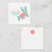 Love you mom callipraphy floral frame begleitkarte (Vorne/Hinten)