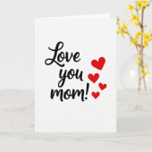 Love You Mom Hearts Card Karte (Gelbe Blume)