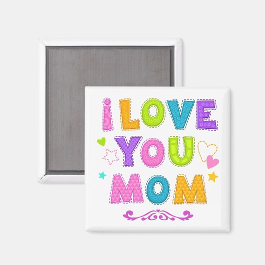 Love You Mom Magnet (Vorderseite/Rückseite)
