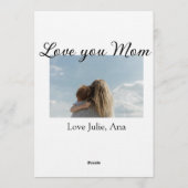love you mom mothers day add photo name simple einladung (Rückseite)