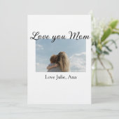 love you mom mothers day add photo name simple einladung (Stehend Vorderseite)