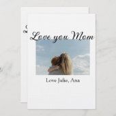 love you mom mothers day add photo name simple einladung (Vorne/Hinten)
